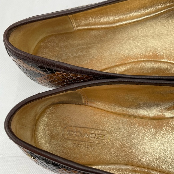 Coach Leather Stain Skin Flat Shoes Sz 7B - Picture 5 of 12